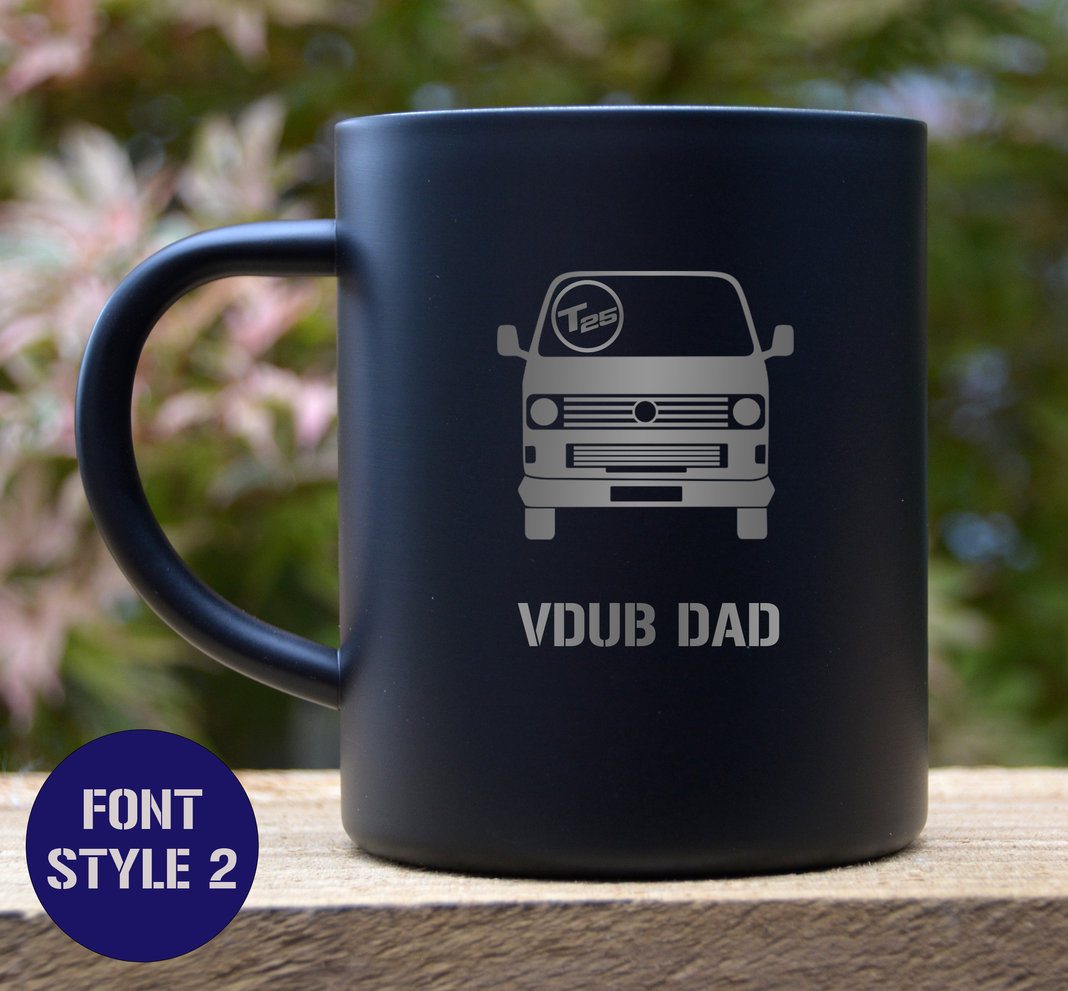 T25 Transporter Van Personalised Stainless steel thermal camping mug