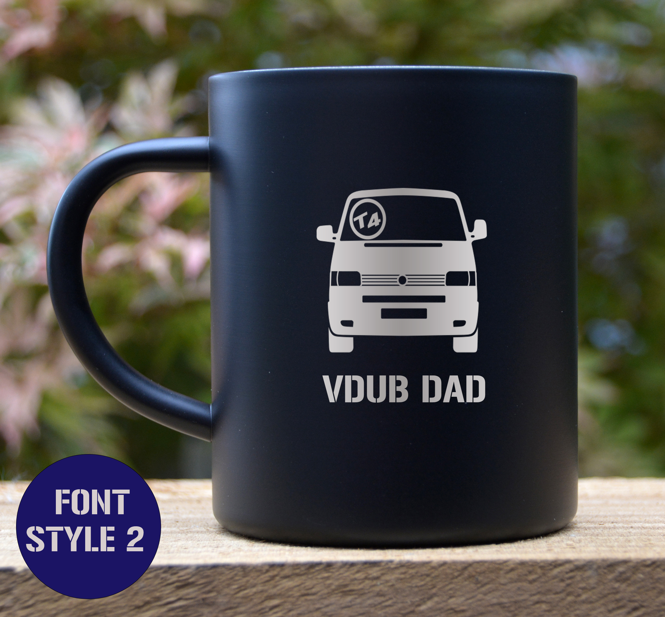 T4 Transporter Van Personalised Stainless steel thermal camping mug