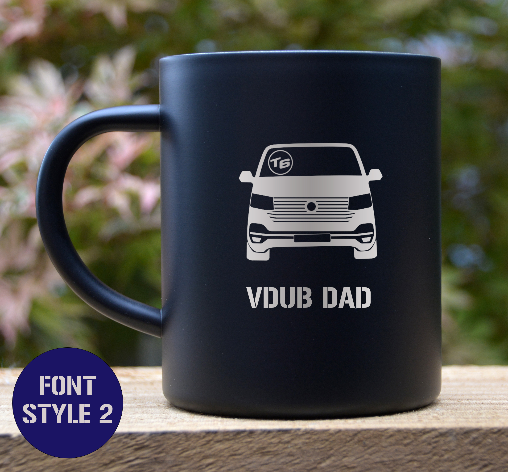 T6.1 Transporter Van Personalised Stainless steel thermal camping mug