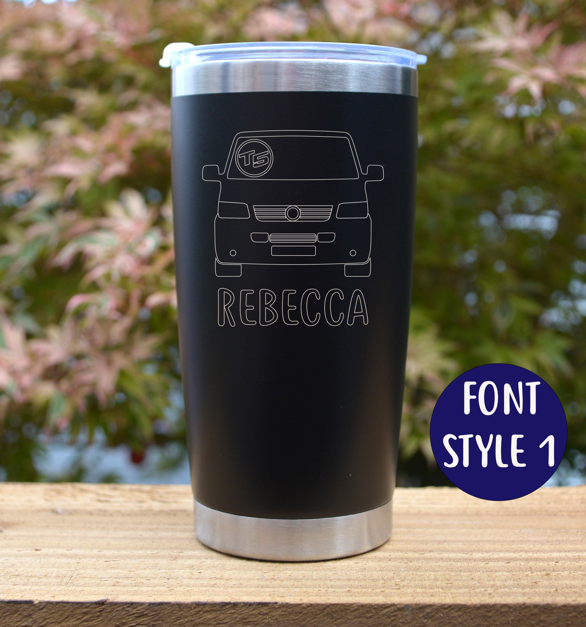 T5 Transporter Van Personalised Stainless steel thermal Travel mug