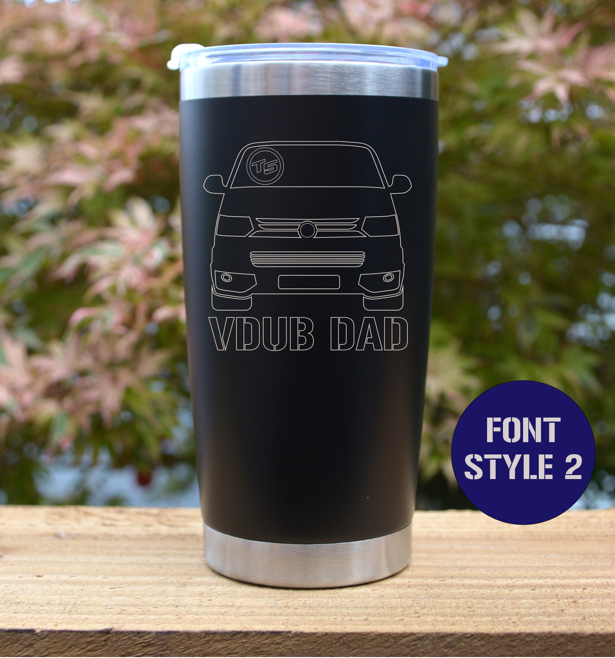 T5.1 Transporter Van Personalised Stainless steel thermal Travel mug - Image 2