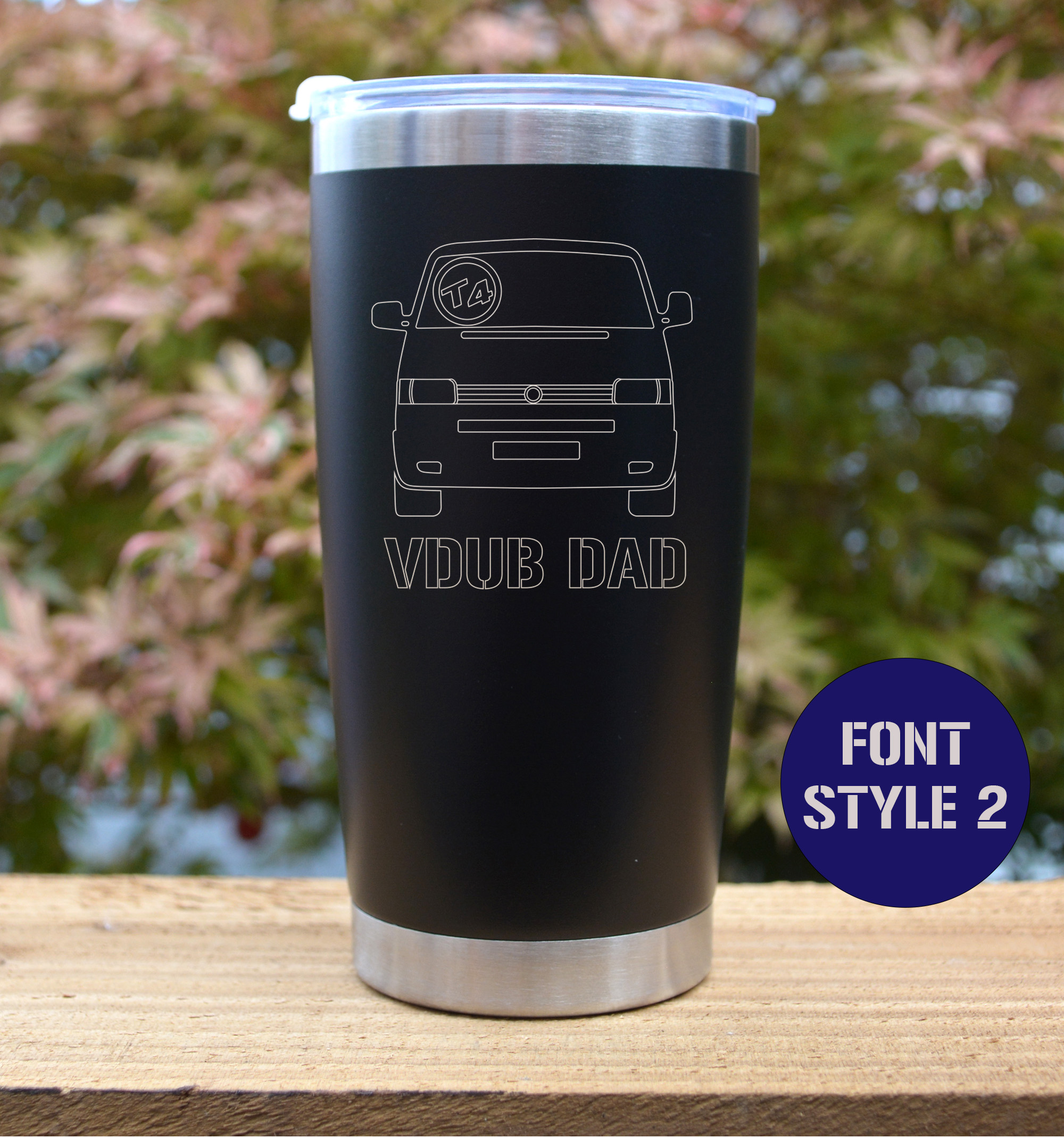 T4 Transporter Van Personalised Stainless steel thermal Travel mug - Image 2