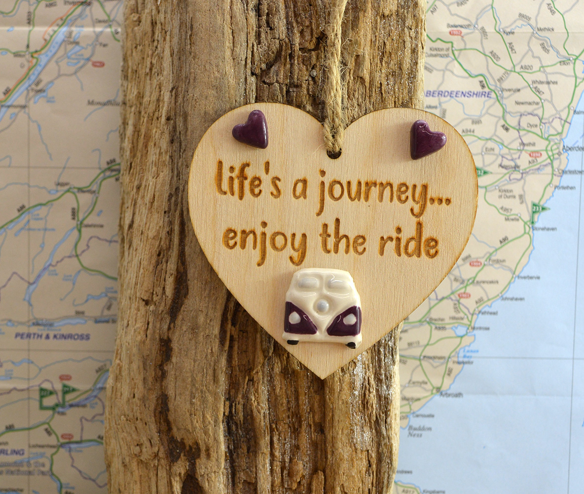 Life's A Journey Enjoy The Ride Wooden Plaque Hanger - Image 2