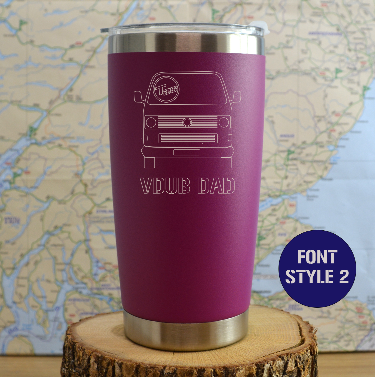 T25 Transporter Van Personalised Stainless steel thermal Travel mug - Image 4