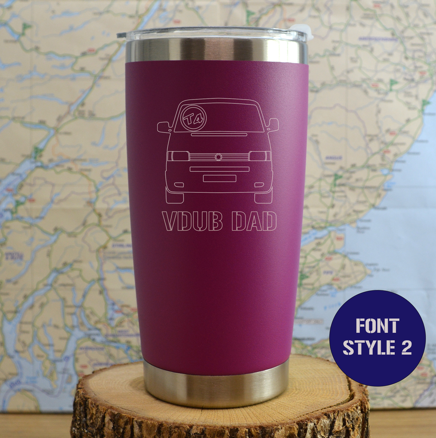T4 Transporter Van Personalised Stainless steel thermal Travel mug - Image 4