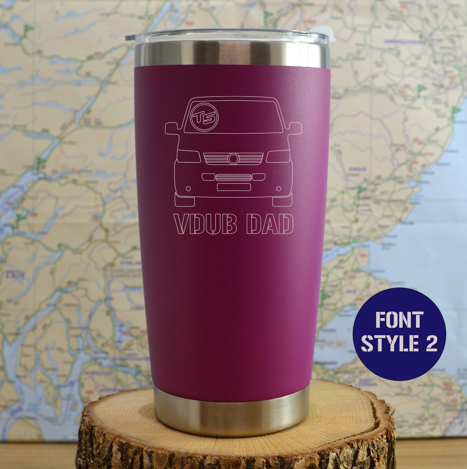 T5 Transporter Van Personalised Stainless steel thermal Travel mug - Image 4