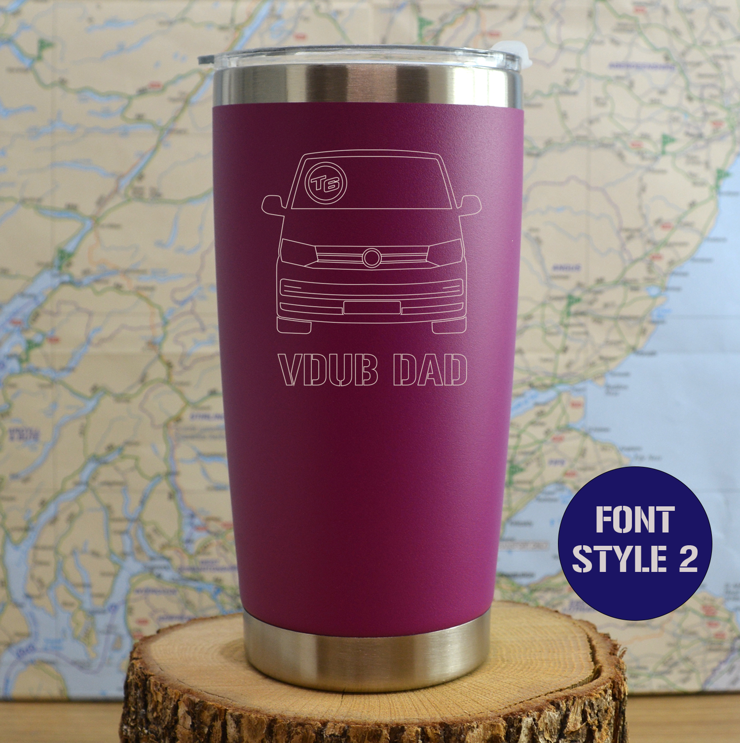 T6 Transporter Van Personalised Stainless steel thermal Travel mug - Image 4
