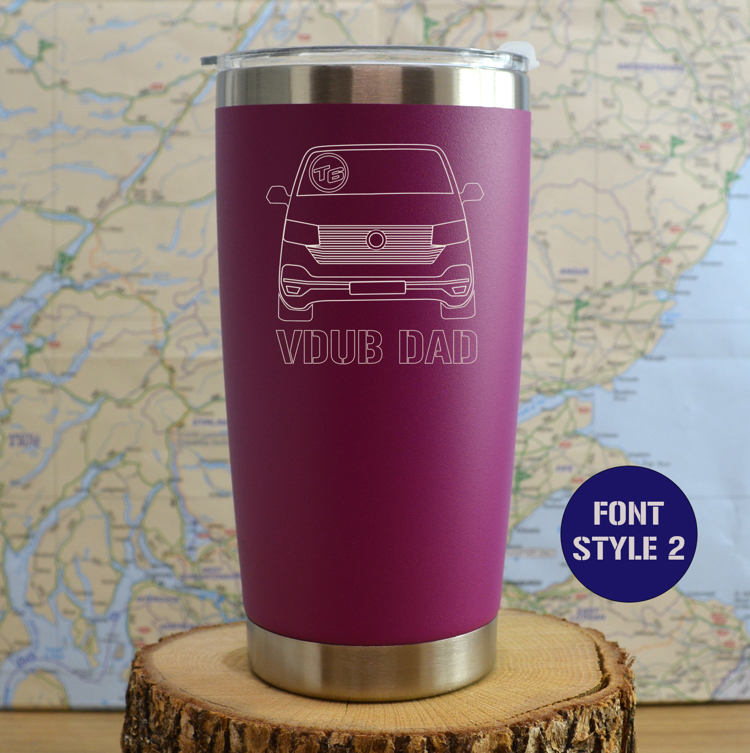 T6.1 Transporter Van Personalised Stainless steel thermal Travel mug - Image 4