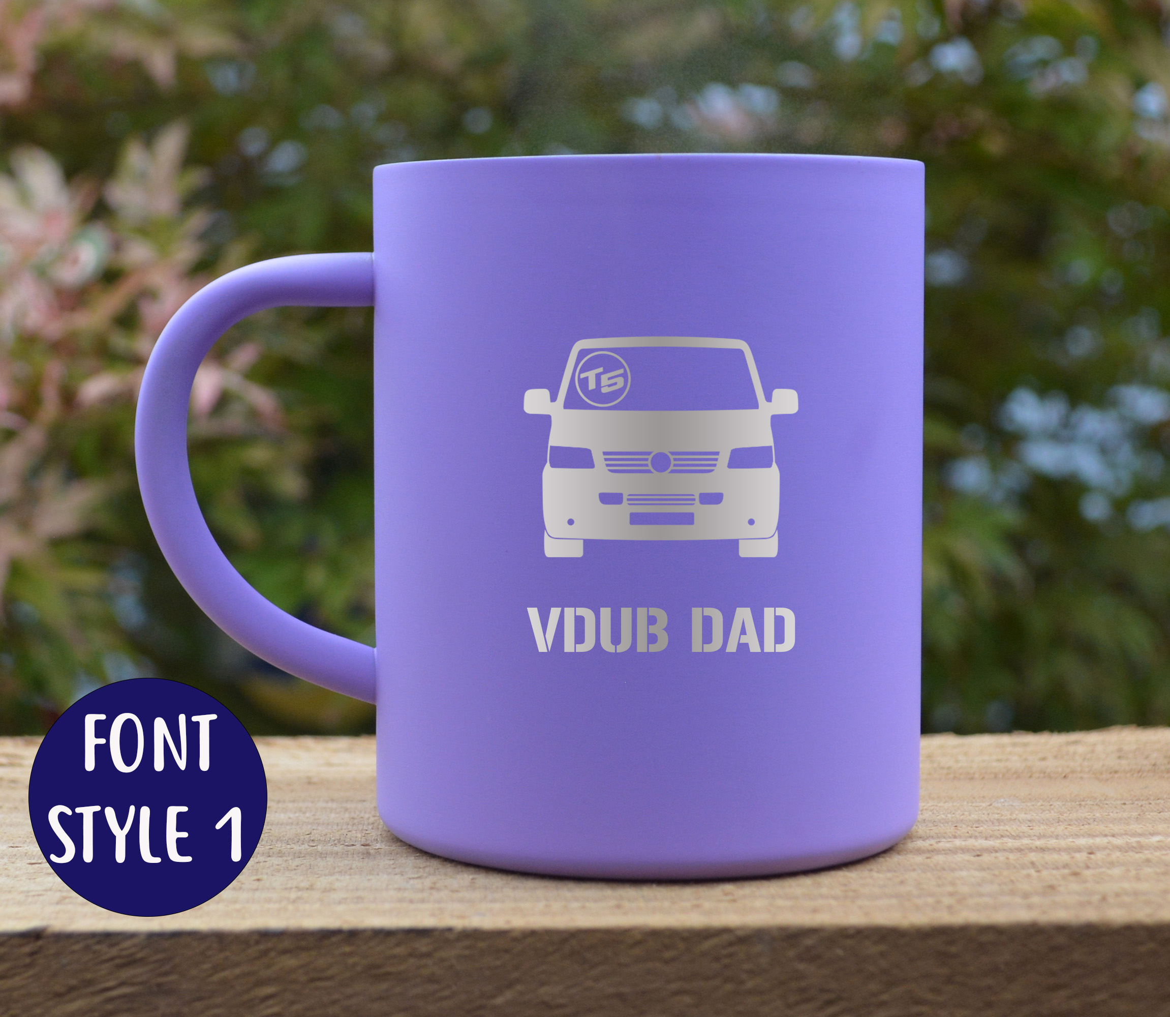 T5 Transporter Van Personalised Stainless steel thermal camping mug - Image 4