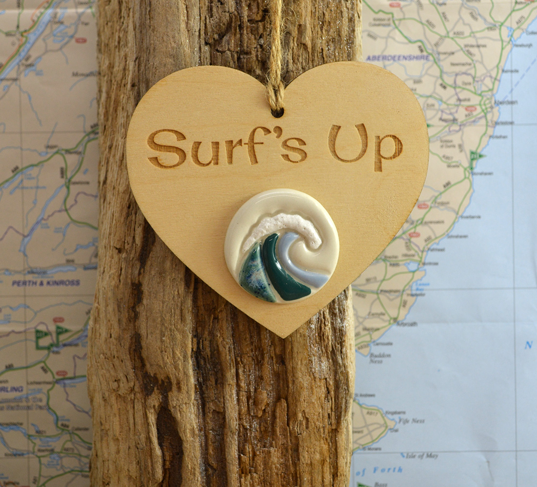 Surf's Up Wooden Plaque Hanger - Image 4