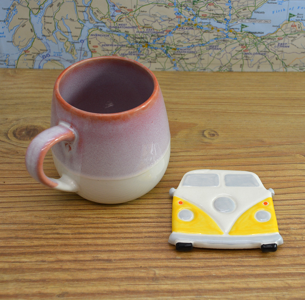 Handmade Ceramic VW Campervan Coaster - Image 3