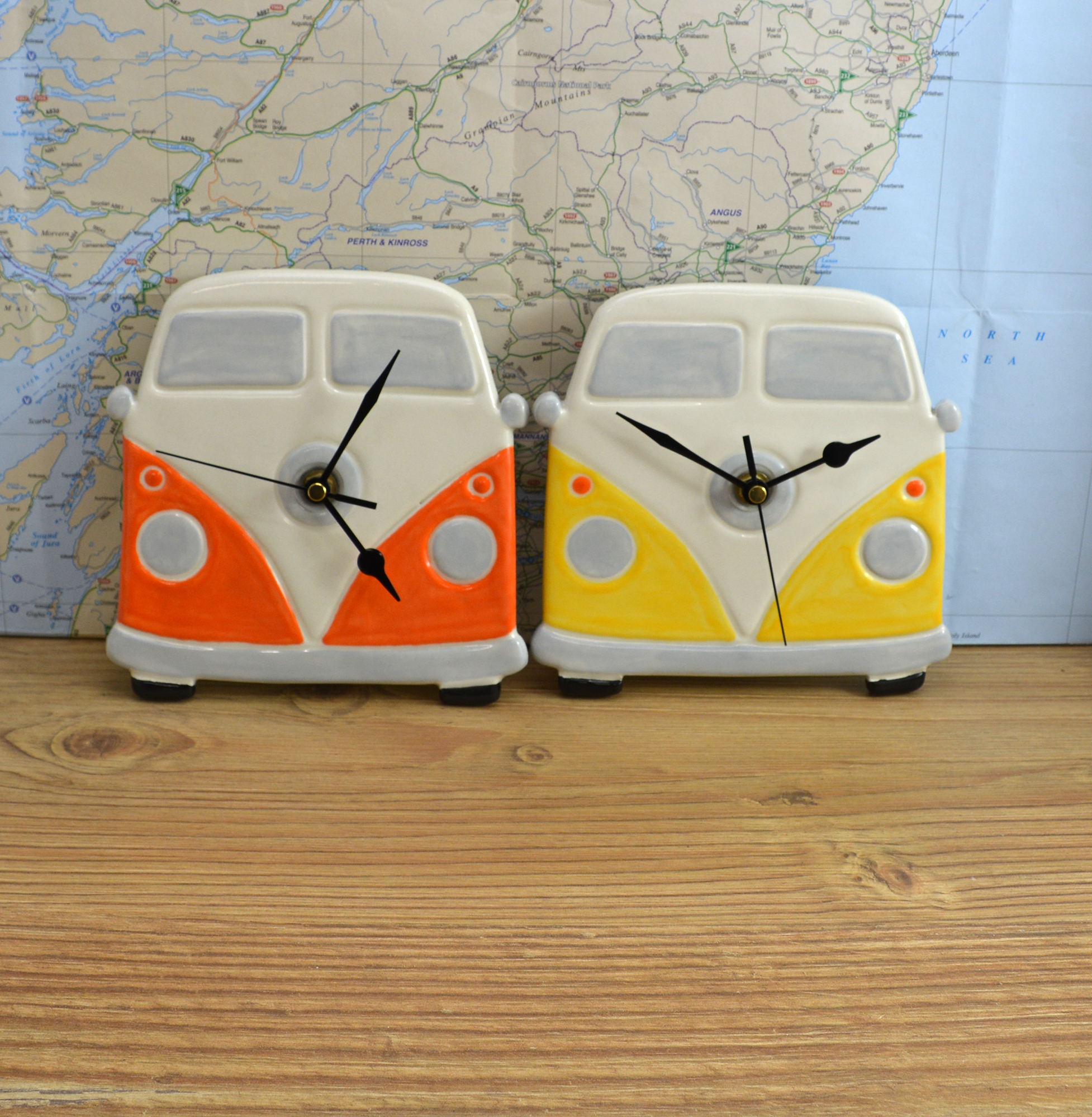 Handmade Ceramic VW Campervan Clock