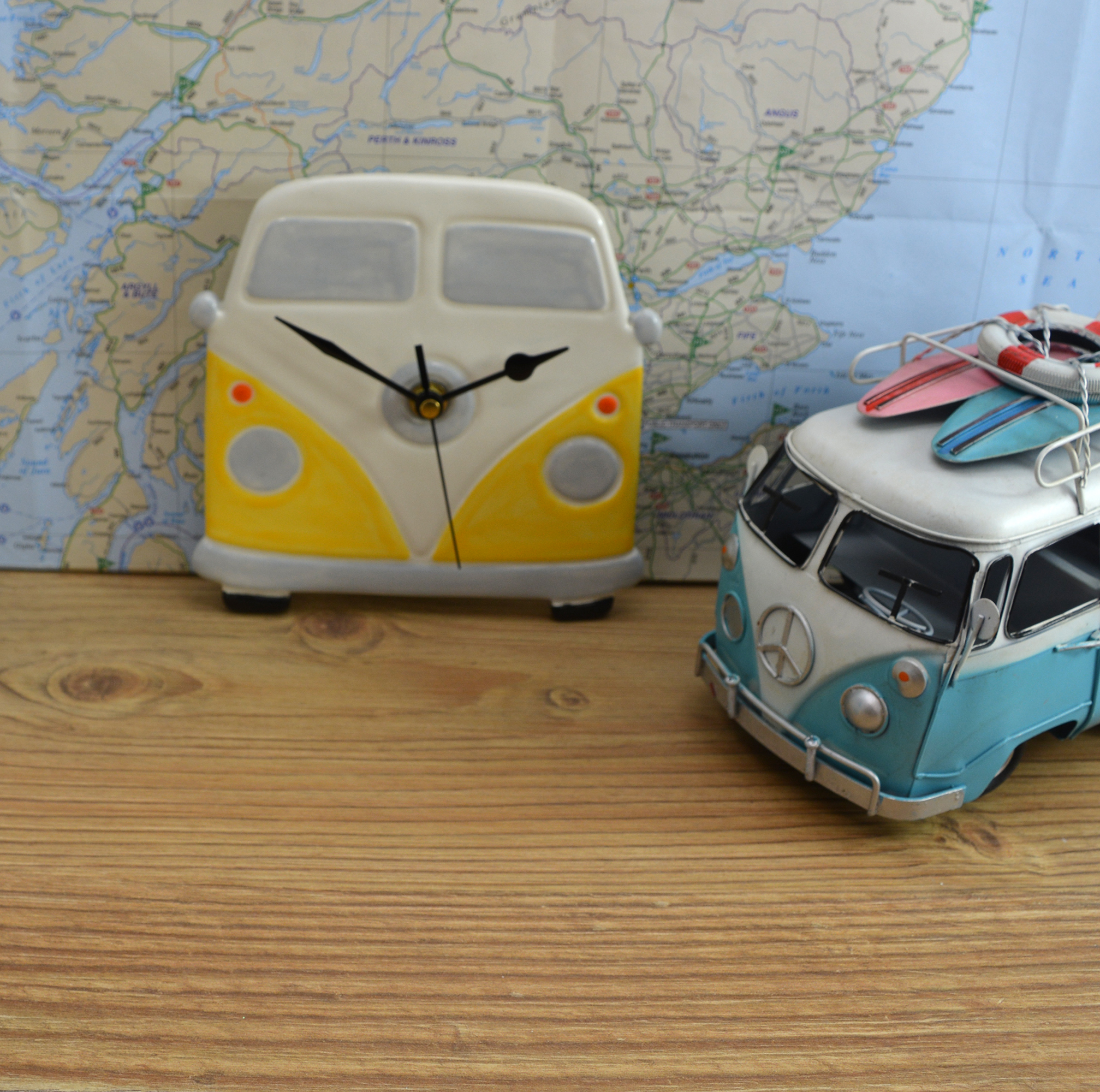 Handmade Ceramic VW Campervan Clock - Image 7