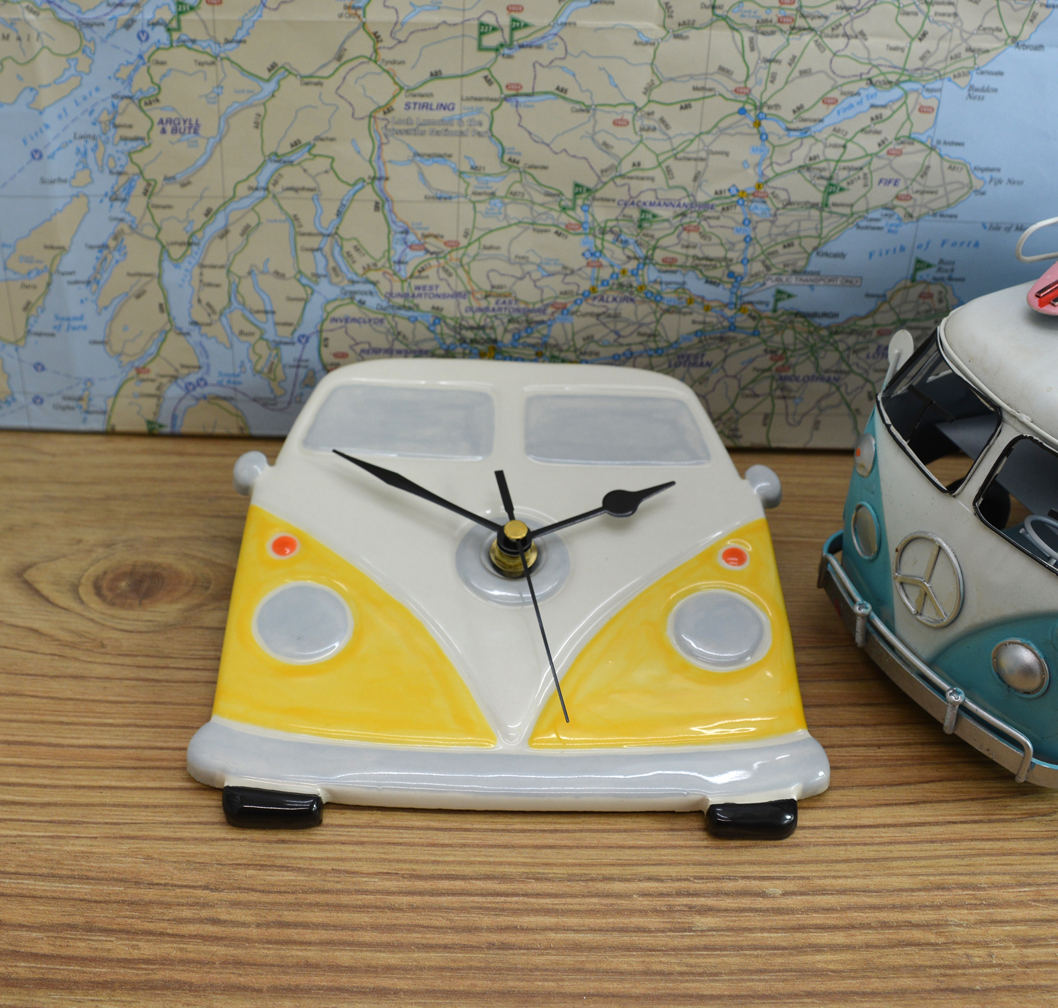 Handmade Ceramic VW Campervan Clock - Image 8
