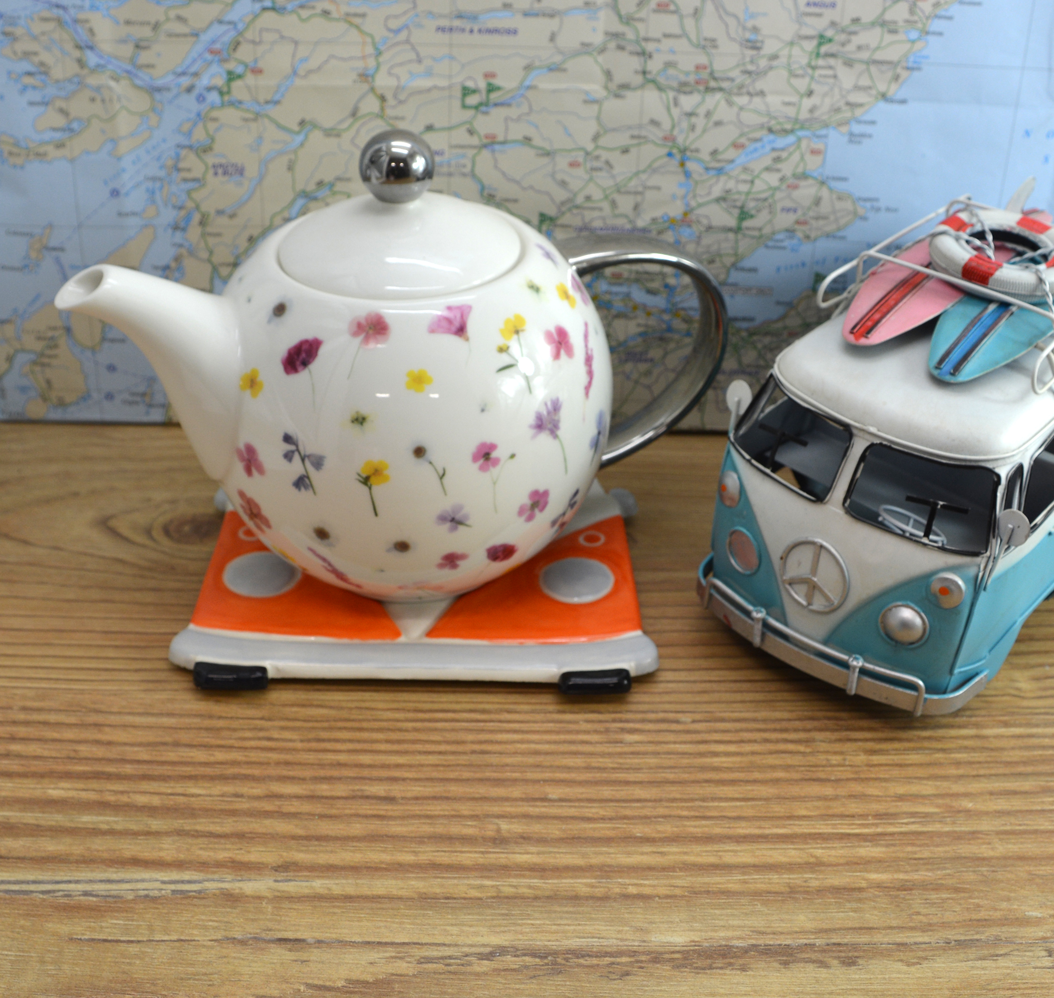 Handmade Ceramic VW Campervan Teapot Stand - Image 9