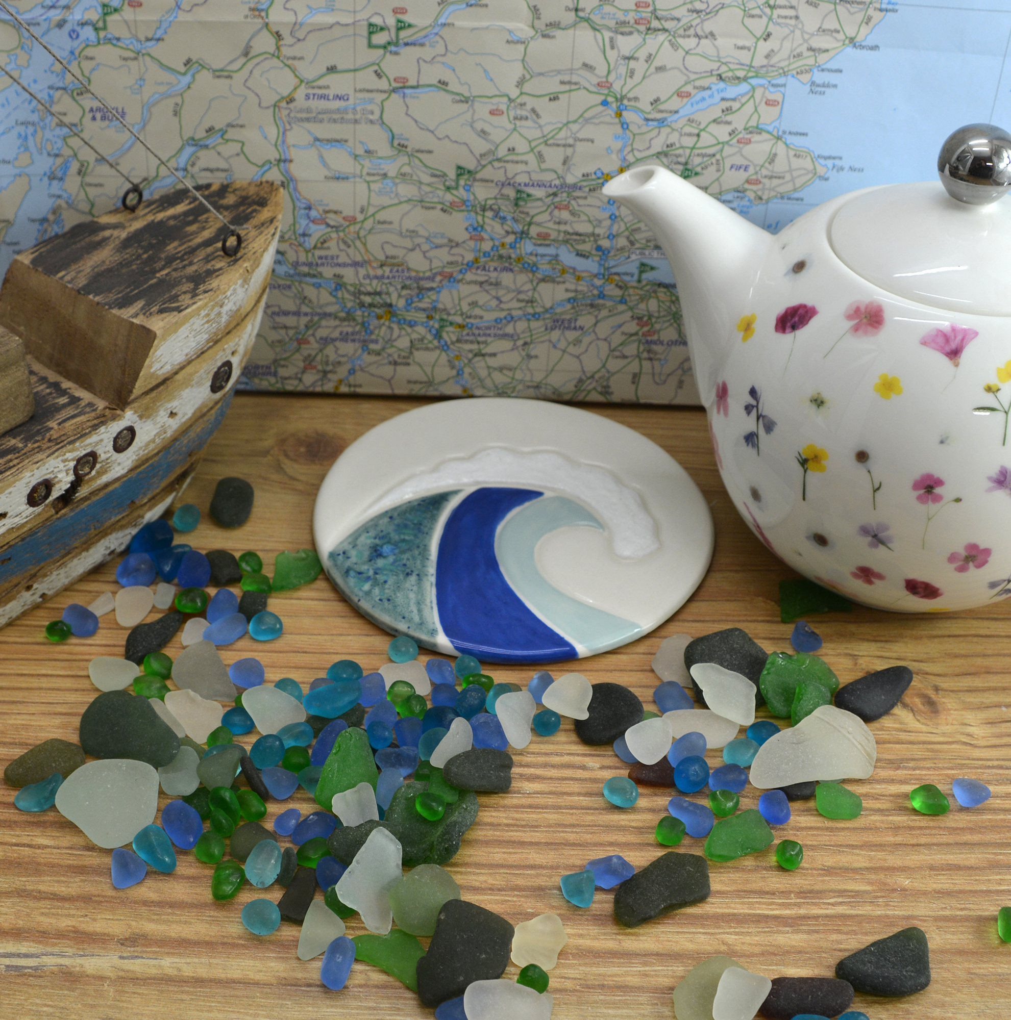 Handmade Ceramic Wave Teapot Stand - Image 5